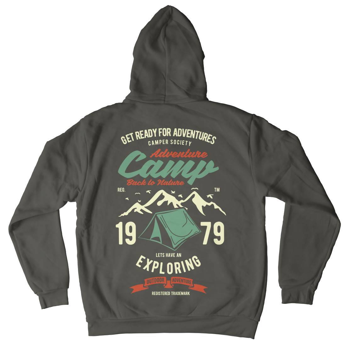 Camp Adventure Mens Hoodie With Pocket Nature B391