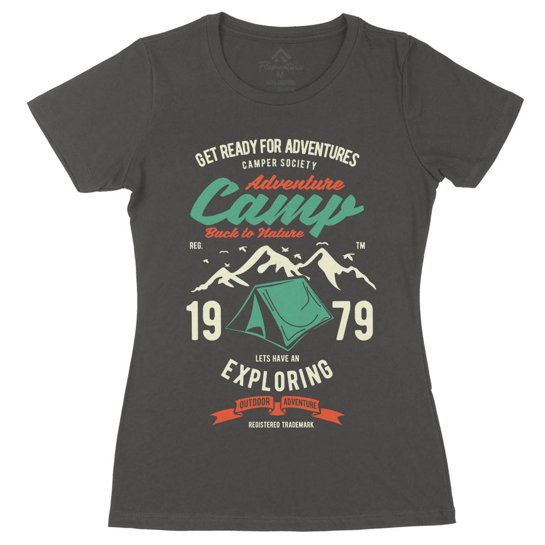 Camp Adventure Womens Organic Crew Neck T-Shirt Nature B391