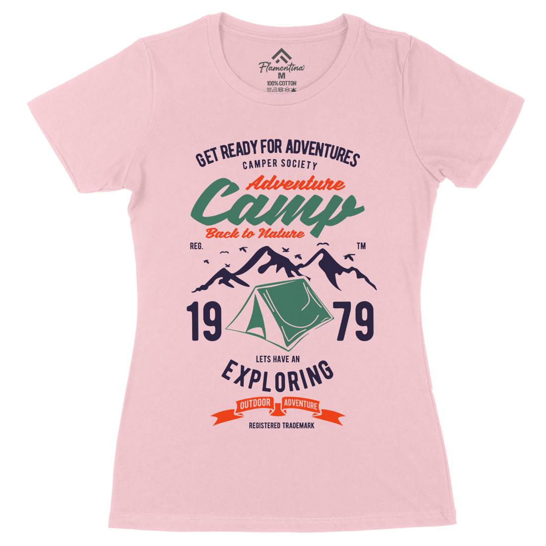 Camp Adventure Womens Organic Crew Neck T-Shirt Nature B391