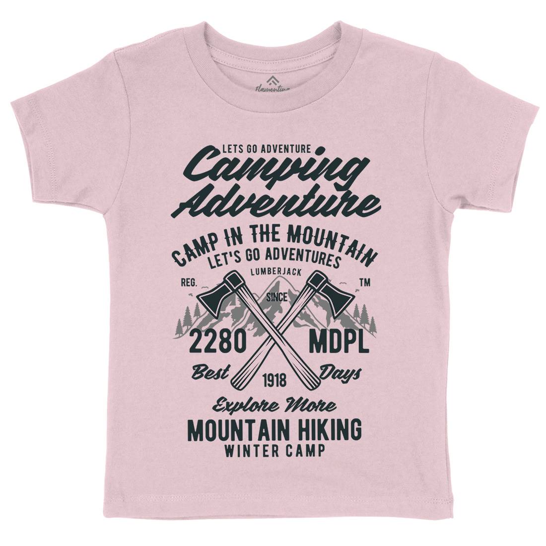 Camping Adventure Kids Organic Crew Neck T-Shirt Nature B392