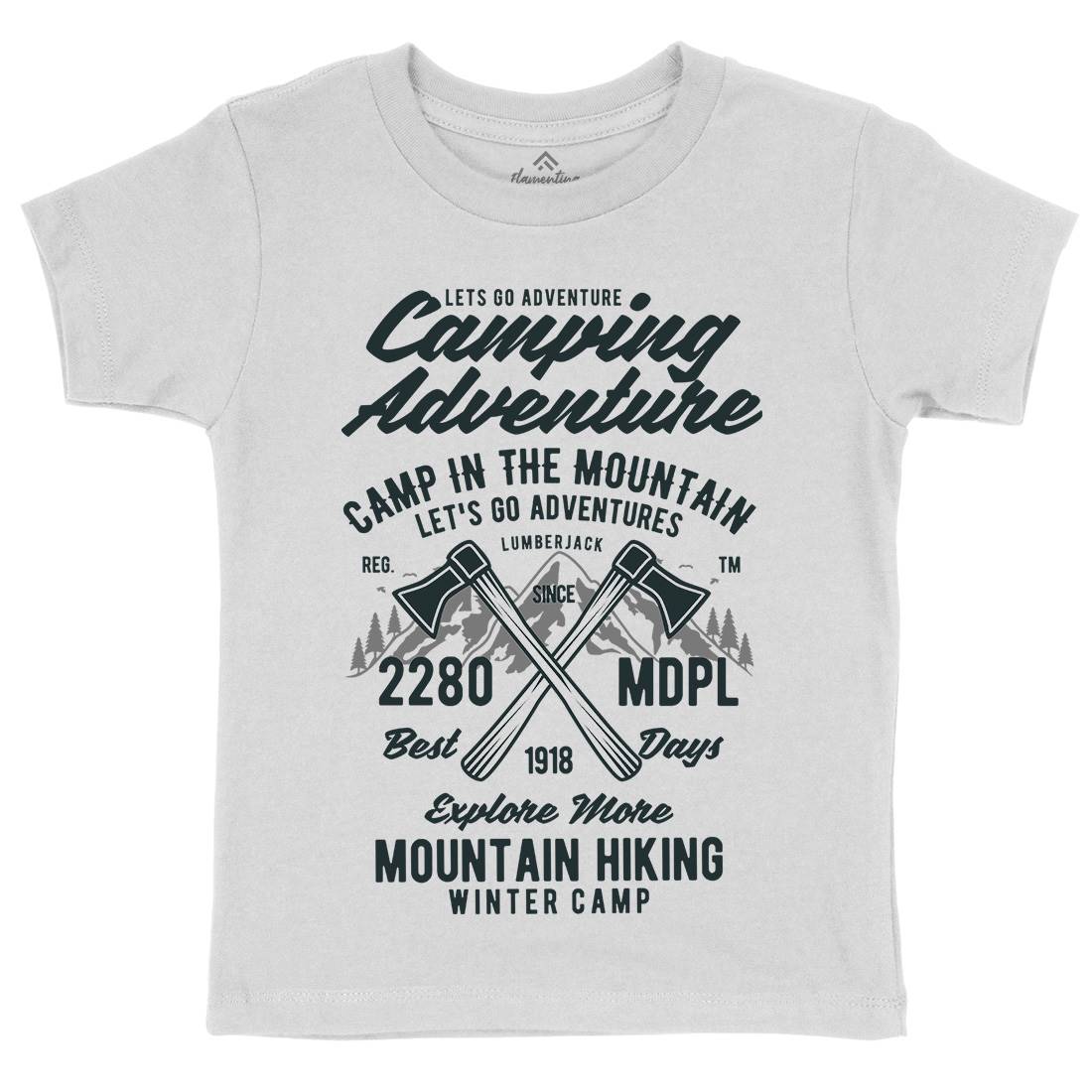 Camping Adventure Kids Organic Crew Neck T-Shirt Nature B392