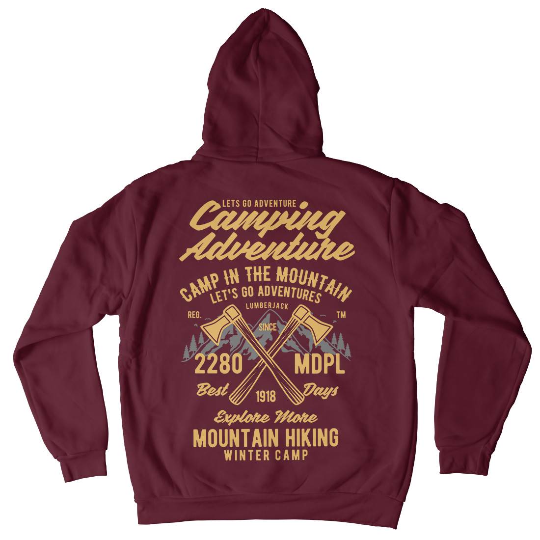 Camping Adventure Mens Hoodie With Pocket Nature B392