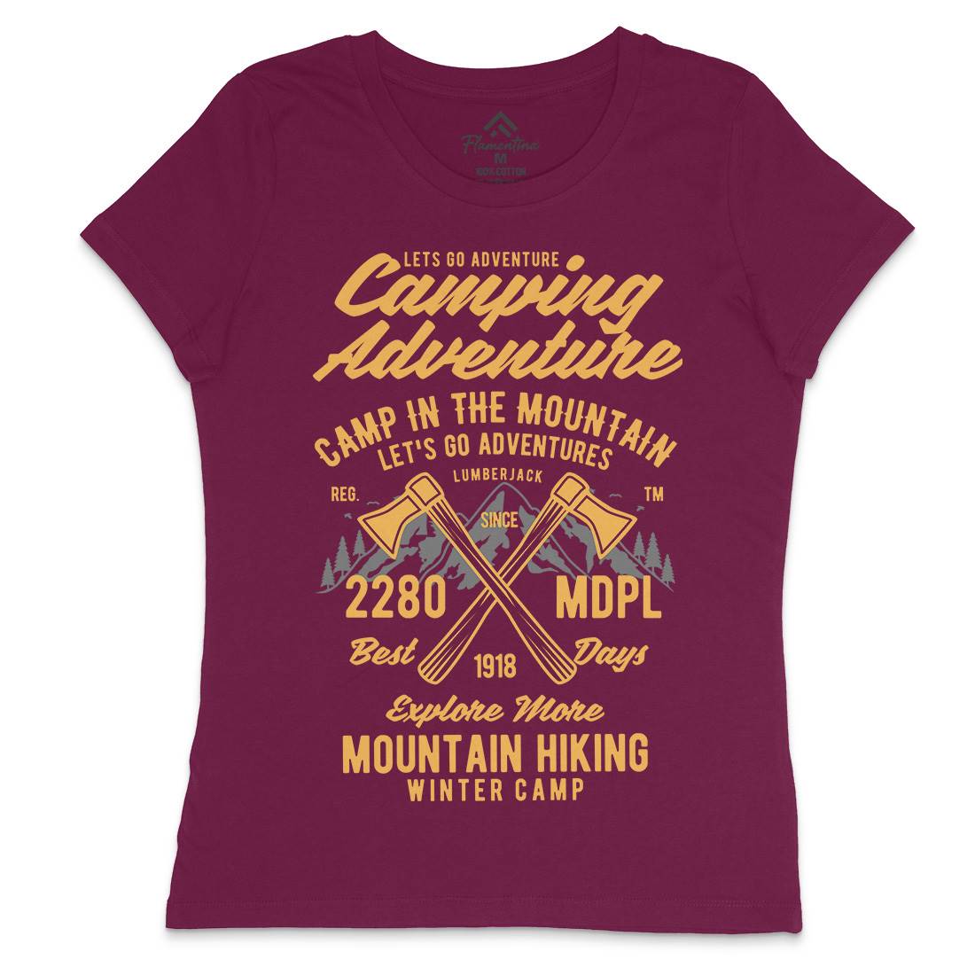 Camping Adventure Womens Crew Neck T-Shirt Nature B392