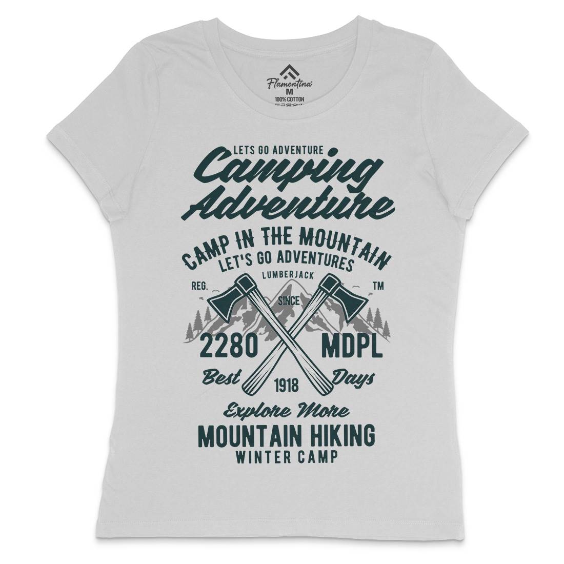 Camping Adventure Womens Crew Neck T-Shirt Nature B392