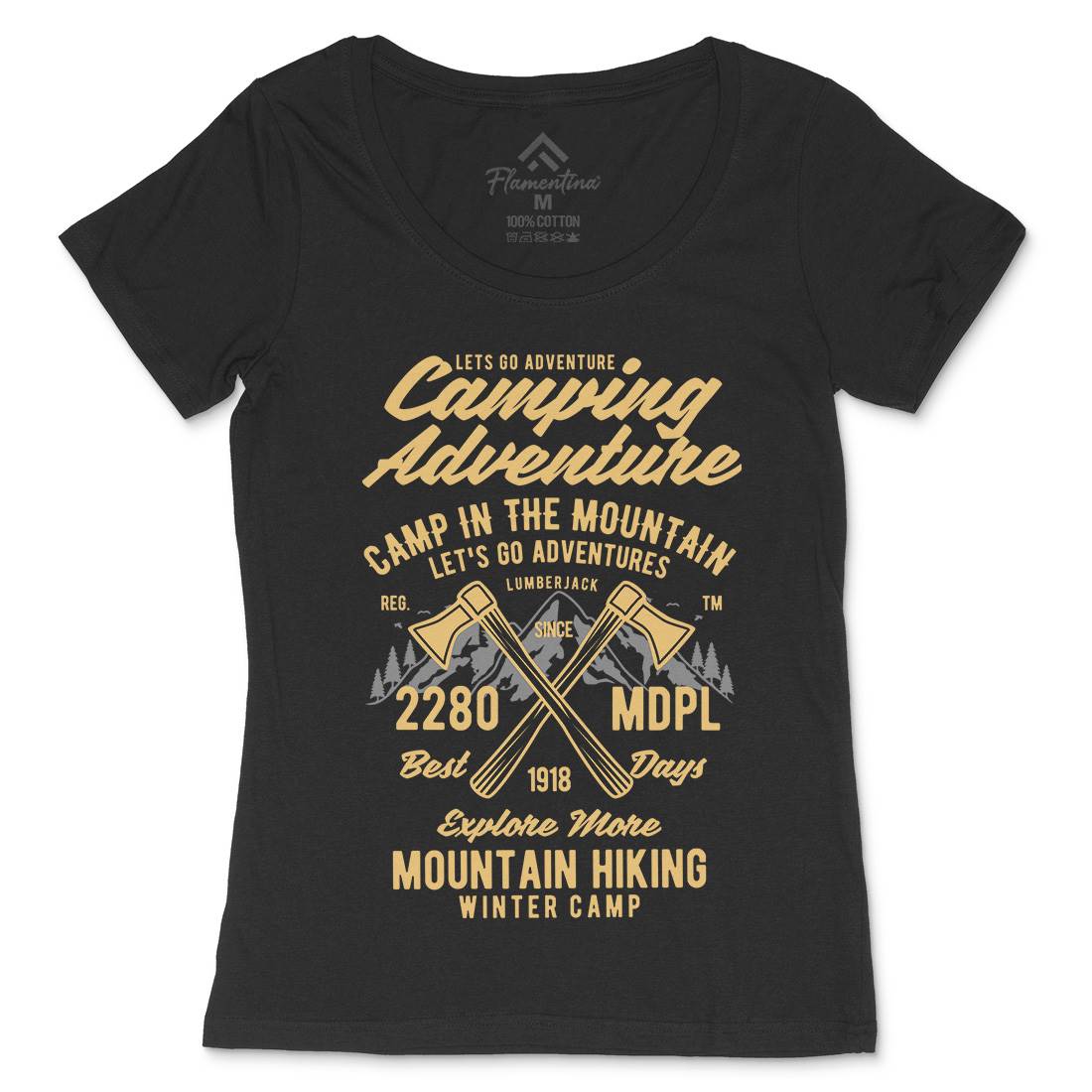 Camping Adventure Womens Scoop Neck T-Shirt Nature B392