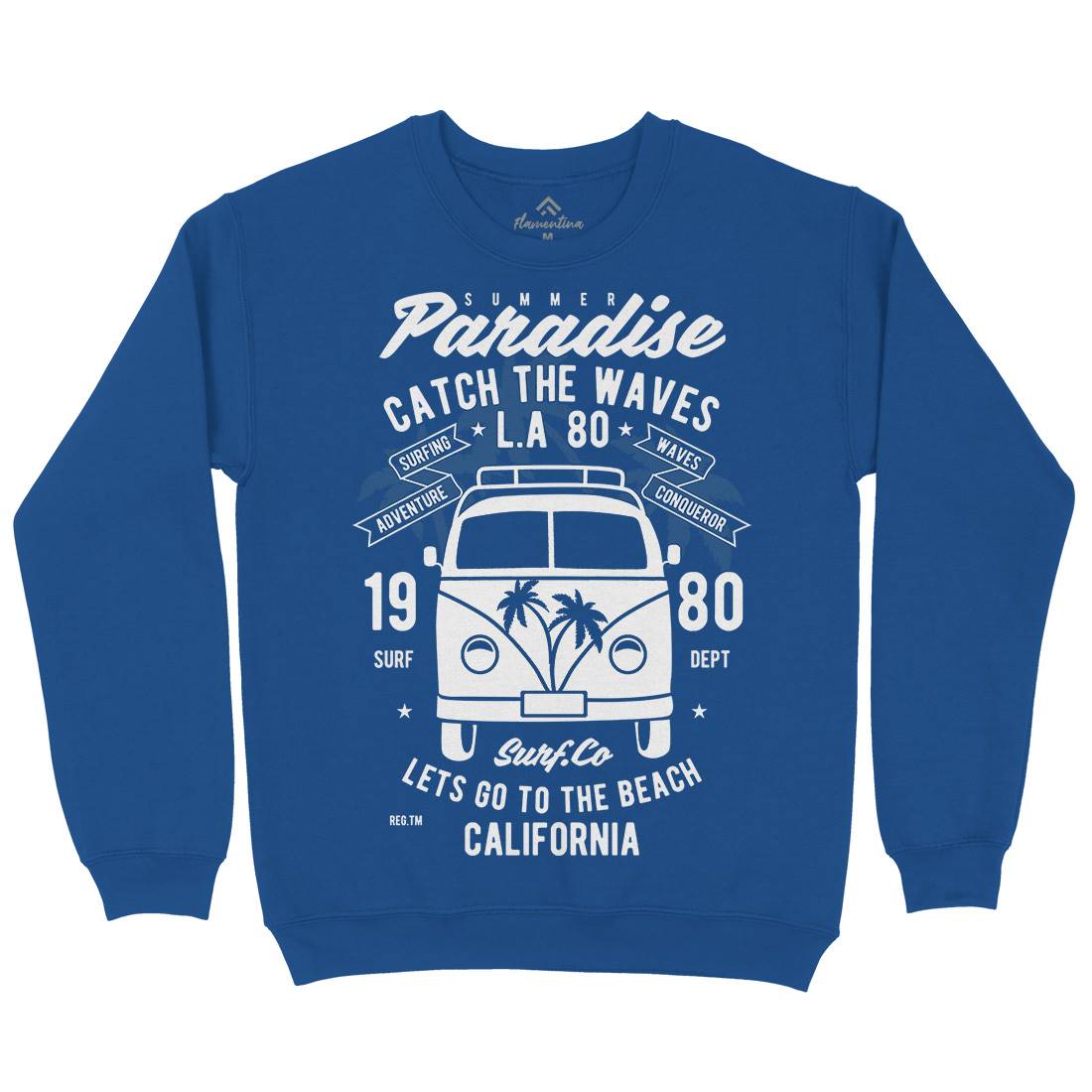 Catch The Waves Surfing Van Kids Crew Neck Sweatshirt Surf B393