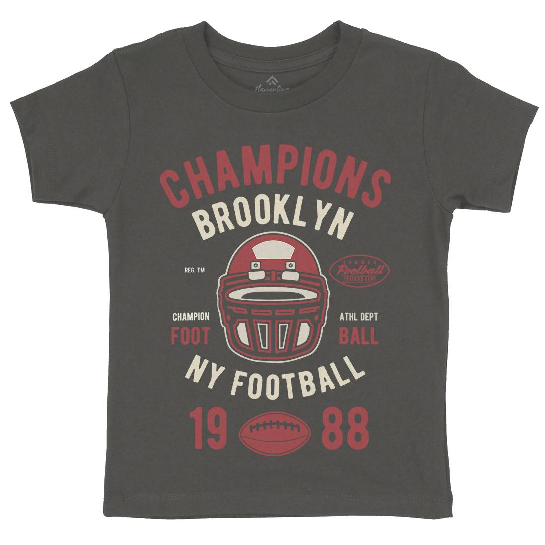 Champion Brooklyn Football Kids Organic Crew Neck T-Shirt Sport B394