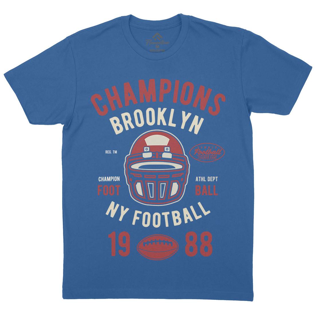 Champion Brooklyn Football Mens Crew Neck T-Shirt Sport B394