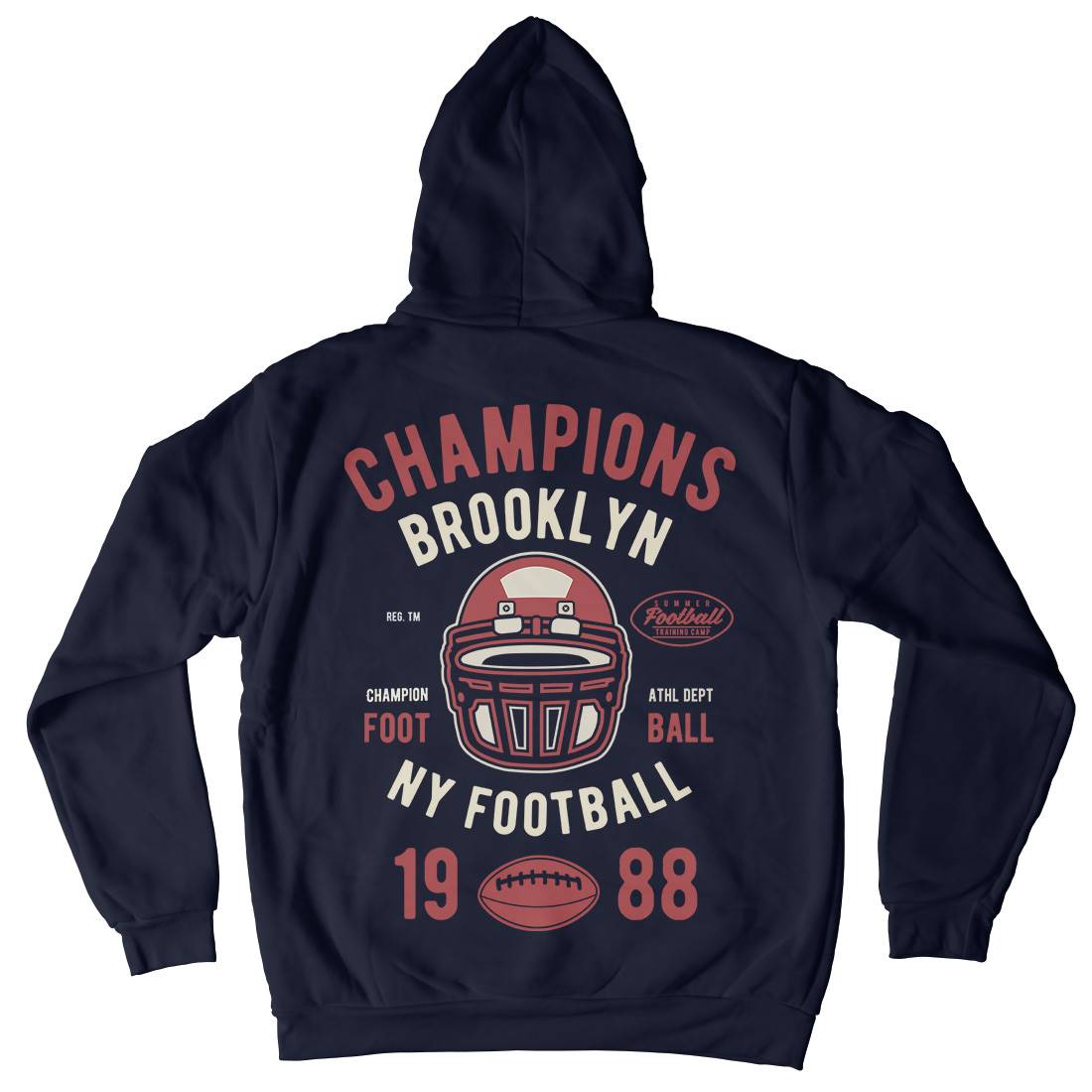 Champion Brooklyn Football Mens Hoodie With Pocket Sport B394