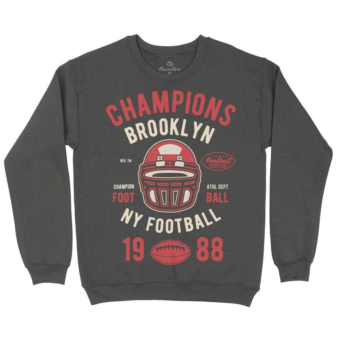 Champion Brooklyn Football Mens Crew Neck Sweatshirt Sport B394