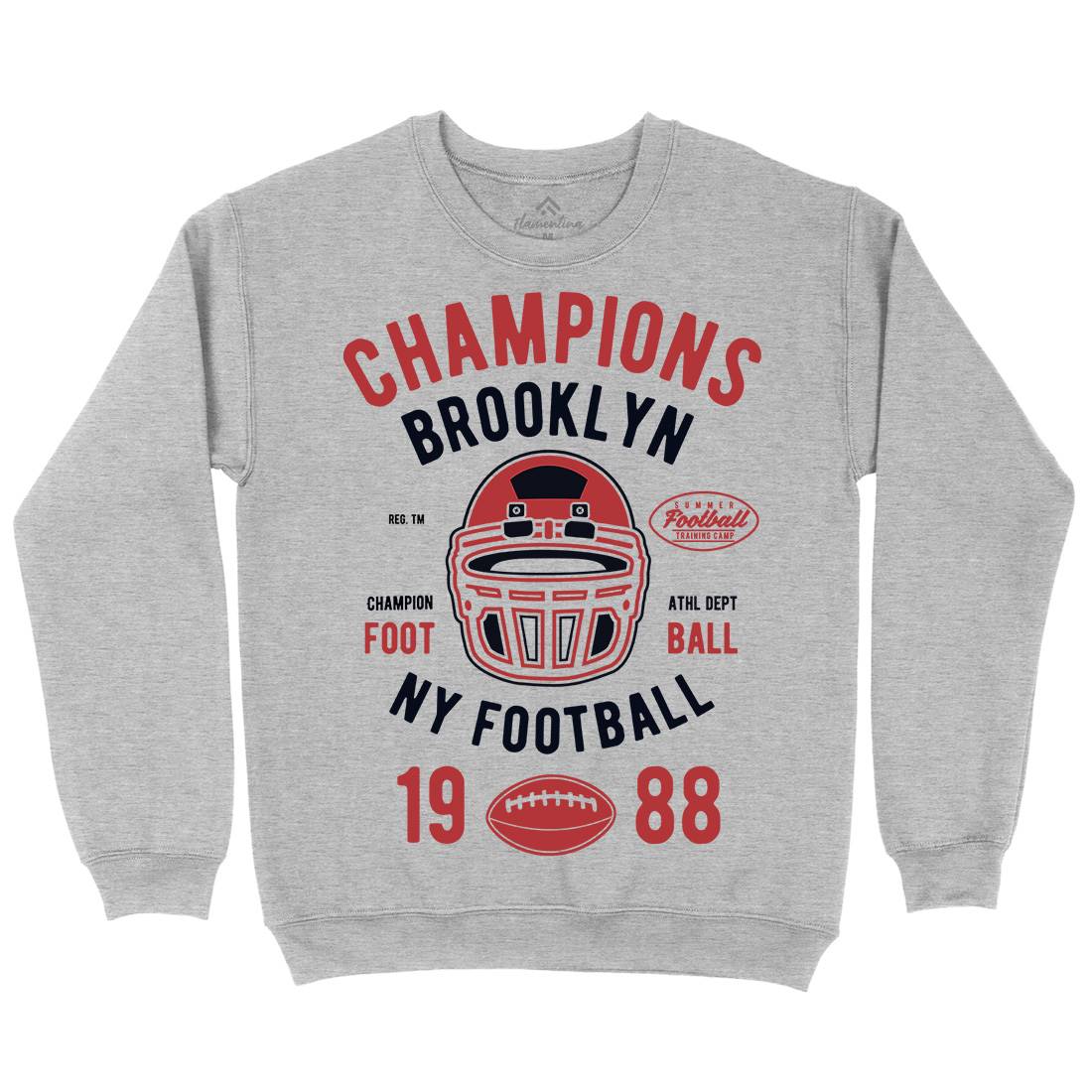 Champion Brooklyn Football Mens Crew Neck Sweatshirt Sport B394