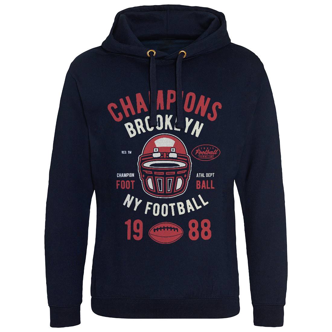 Champion Brooklyn Football Mens Hoodie Without Pocket Sport B394