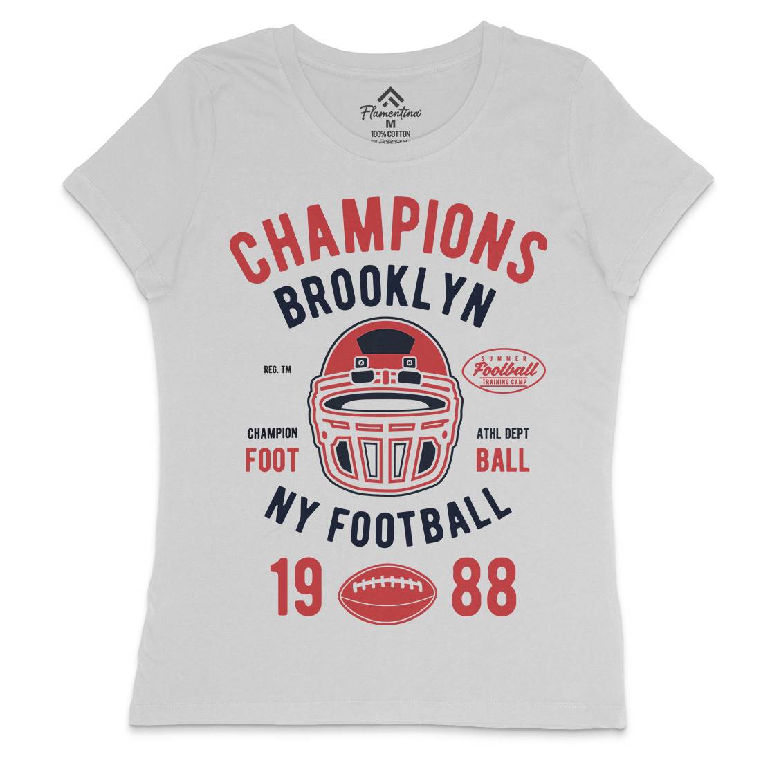 Champion Brooklyn Football Womens Crew Neck T-Shirt Sport B394