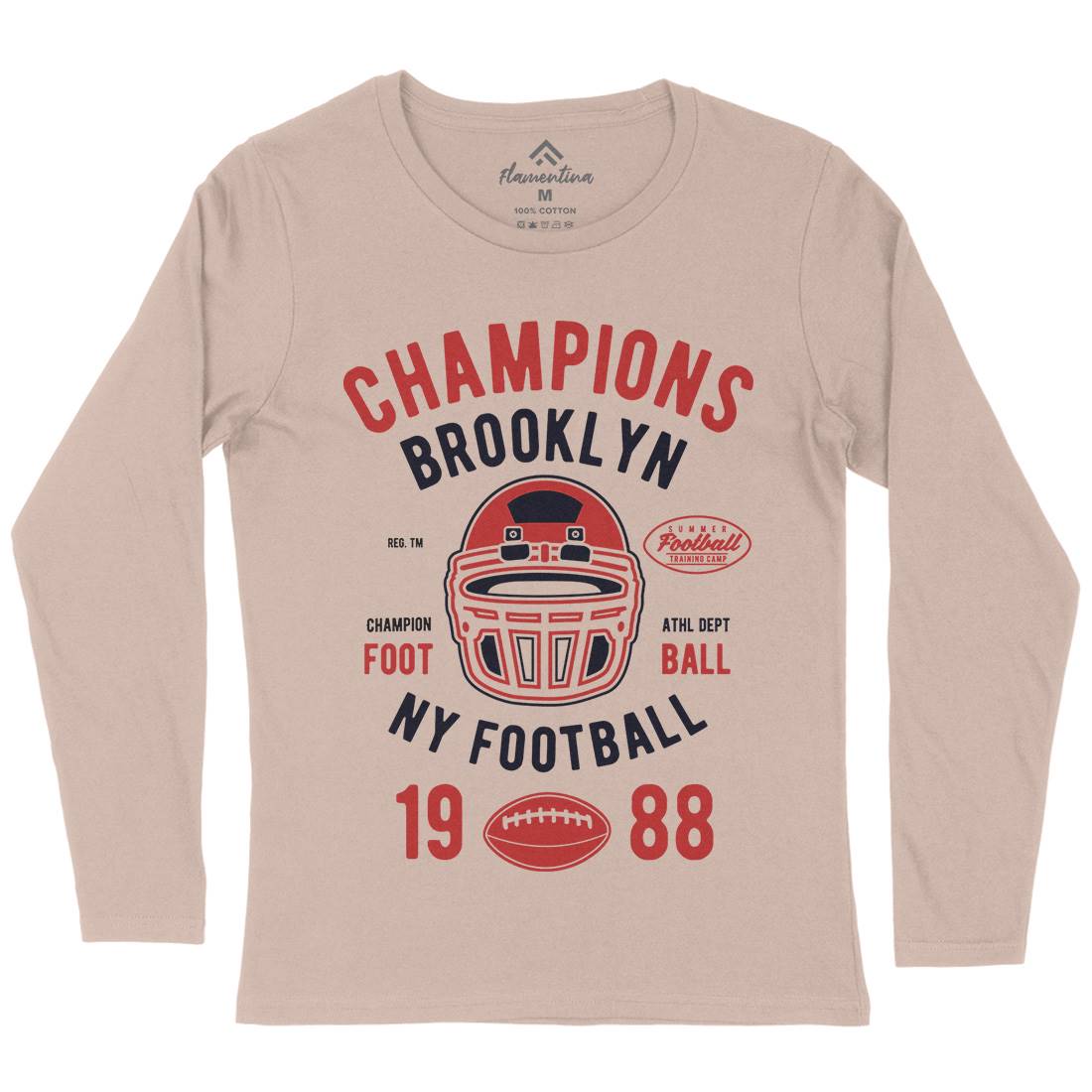 Champion Brooklyn Football Womens Long Sleeve T-Shirt Sport B394