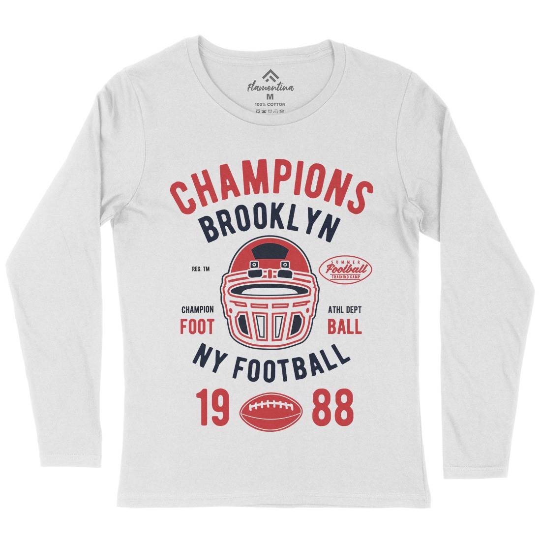Champion Brooklyn Football Womens Long Sleeve T-Shirt Sport B394
