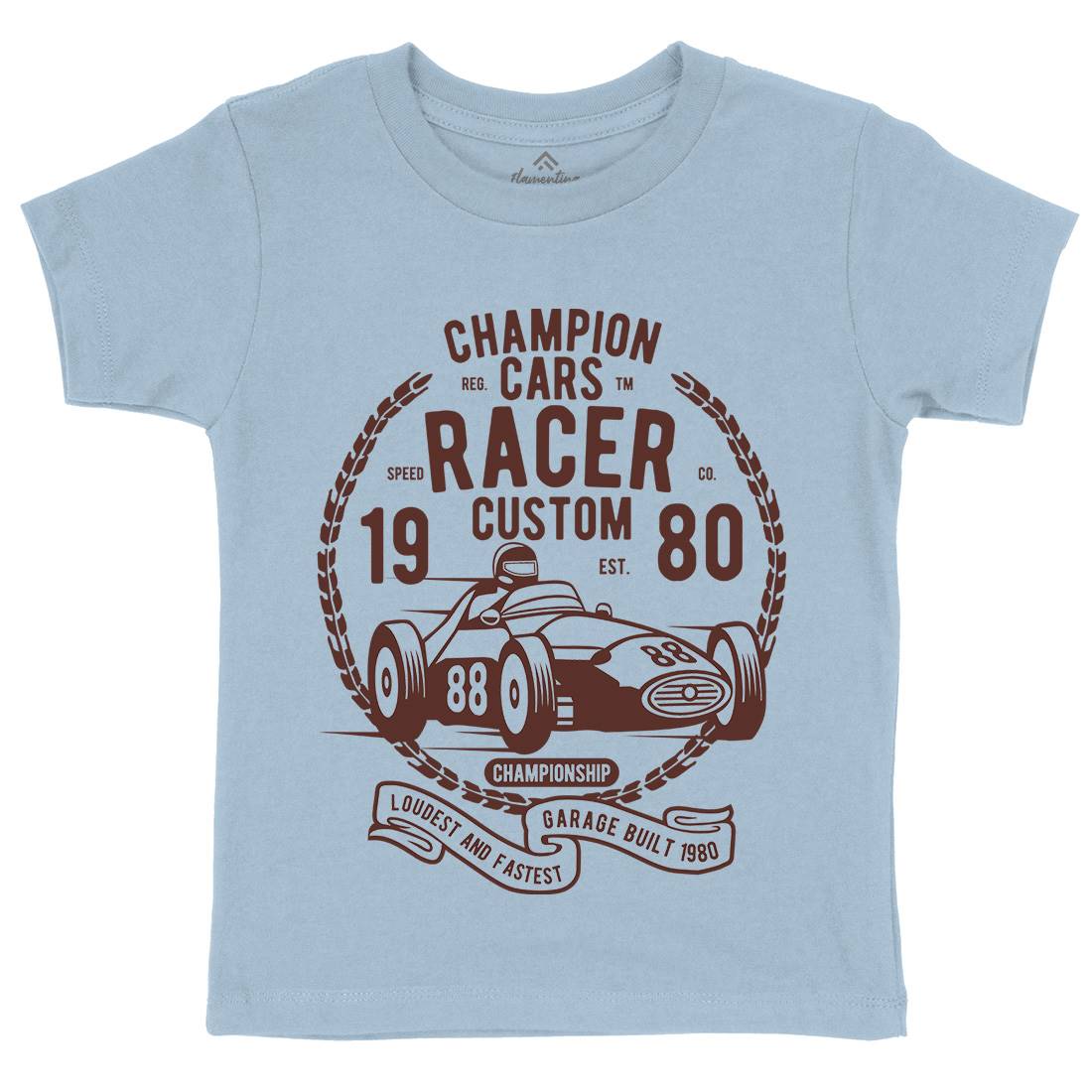 Champion Cars Racer Kids Organic Crew Neck T-Shirt Cars B395