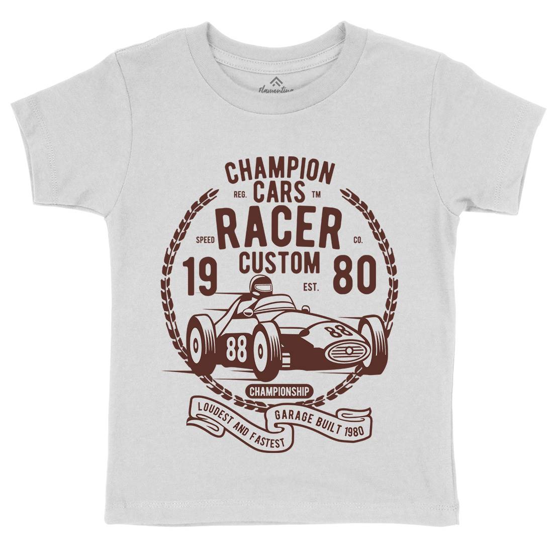 Champion Cars Racer Kids Organic Crew Neck T-Shirt Cars B395