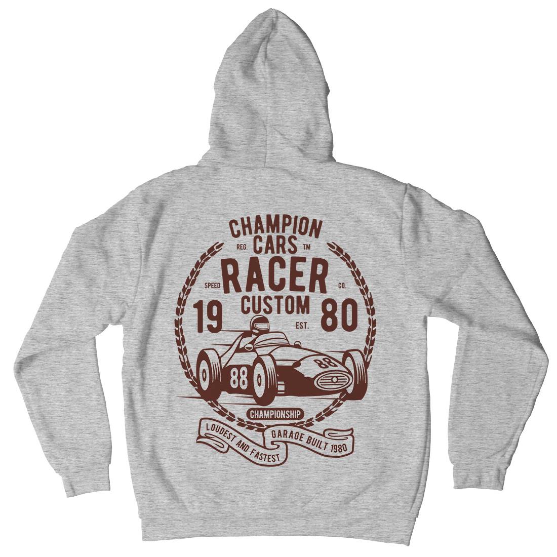 Champion Cars Racer Mens Hoodie With Pocket Cars B395