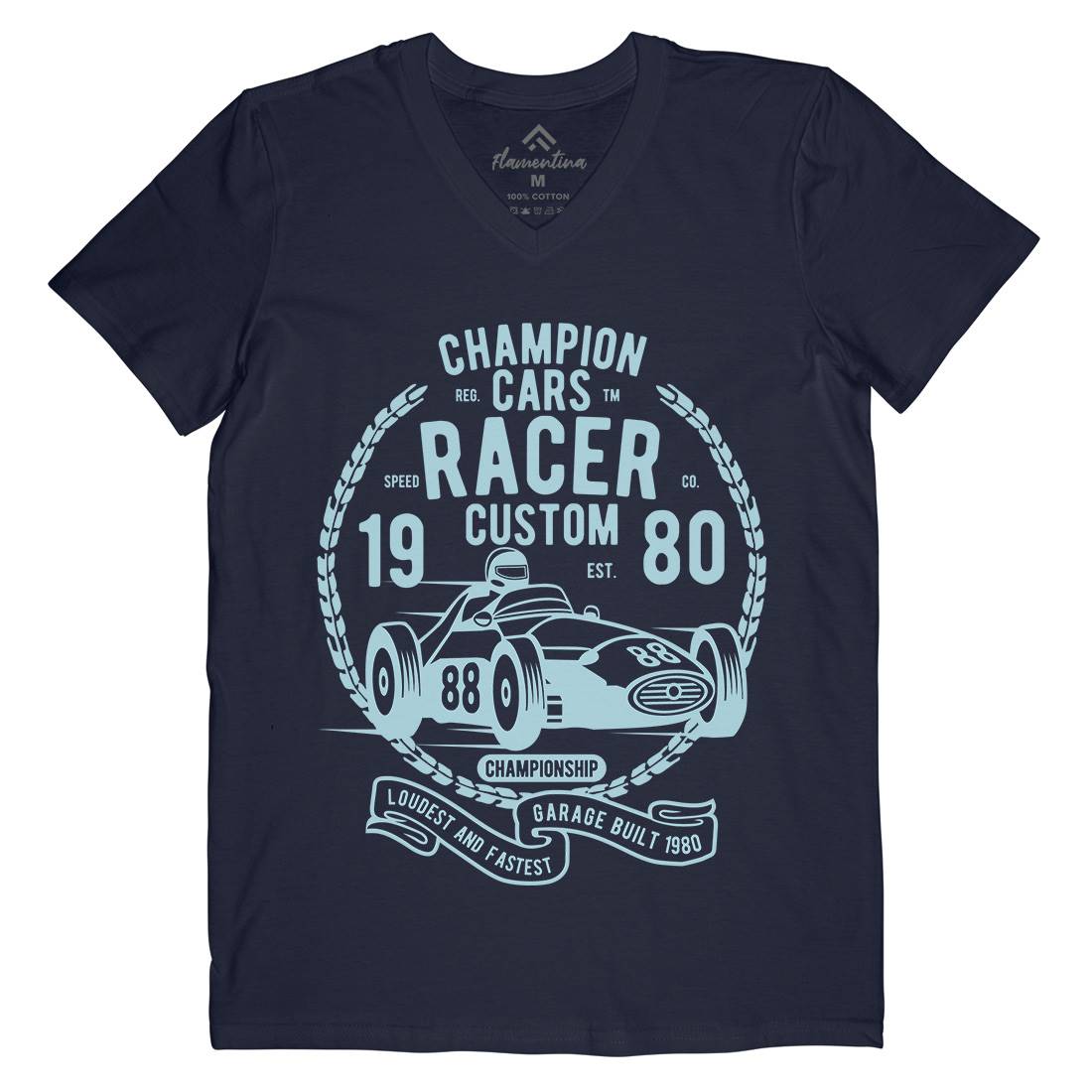 Champion Cars Racer Mens V-Neck T-Shirt Cars B395