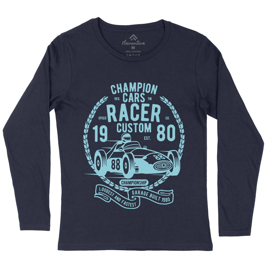 Champion Cars Racer Womens Long Sleeve T-Shirt Cars B395