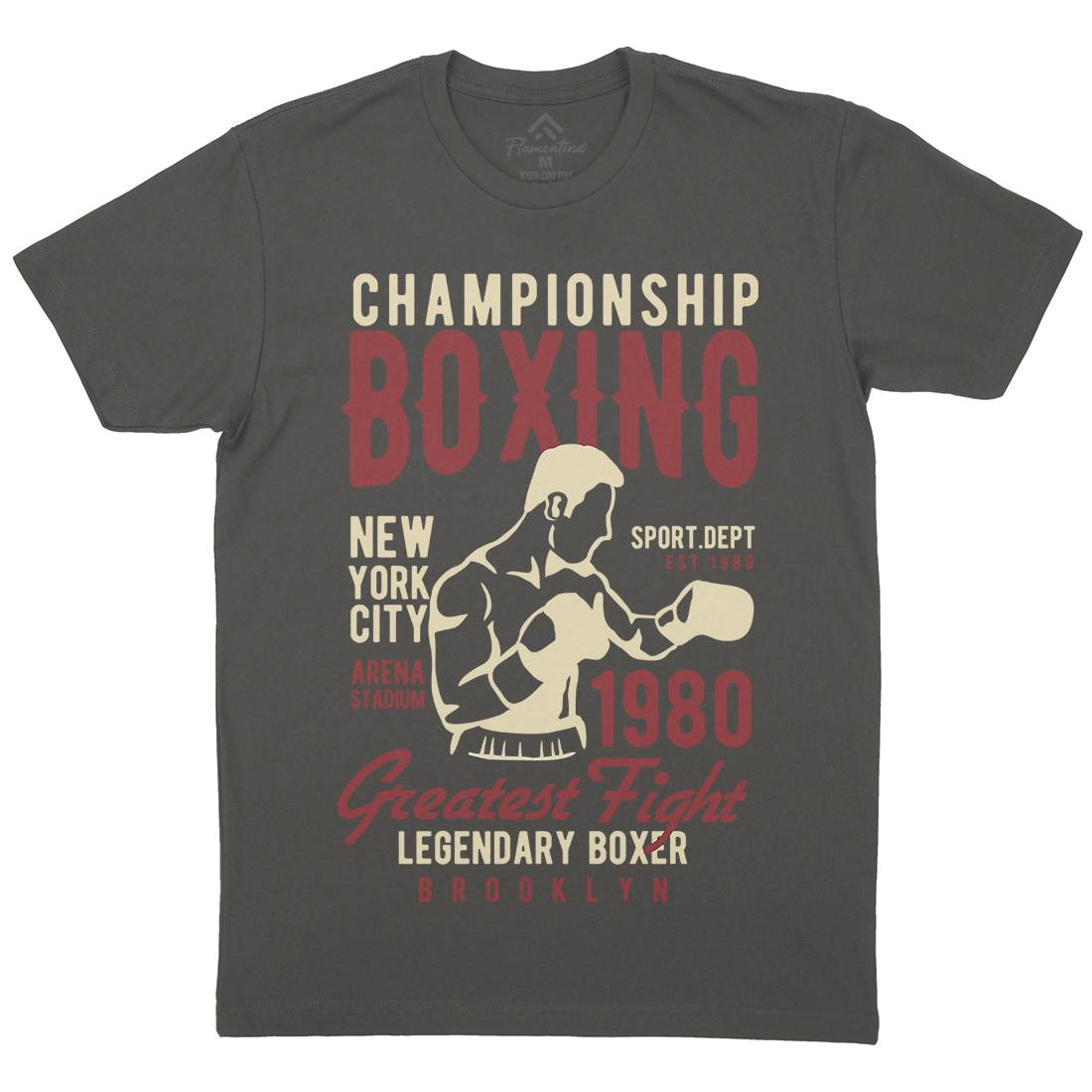 Championship Boxing Mens Organic Crew Neck T-Shirt Sport B396