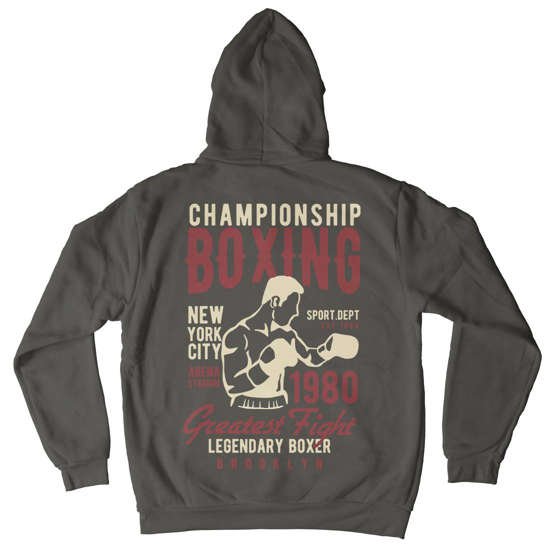 Championship Boxing Mens Hoodie With Pocket Sport B396