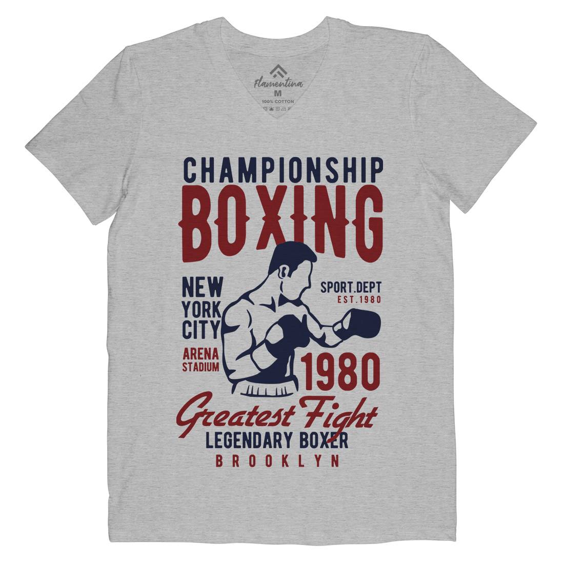 Championship Boxing Mens V-Neck T-Shirt Sport B396