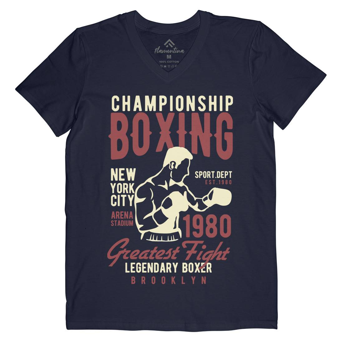 Championship Boxing Mens V-Neck T-Shirt Sport B396