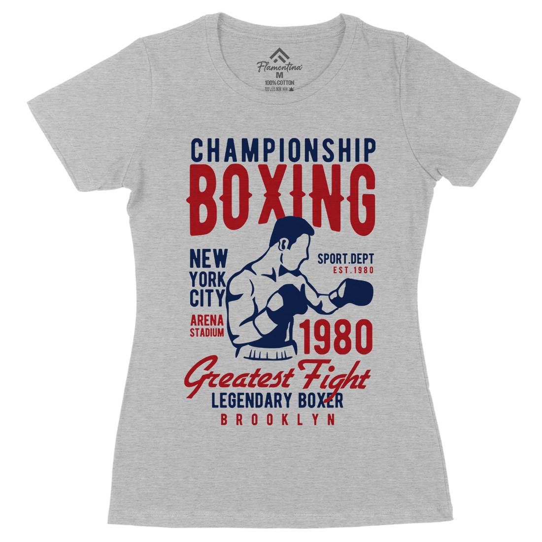Championship Boxing Womens Organic Crew Neck T-Shirt Sport B396