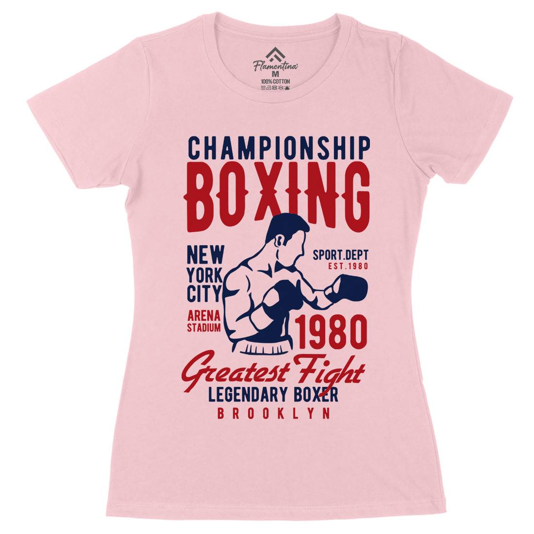 Championship Boxing Womens Organic Crew Neck T-Shirt Sport B396