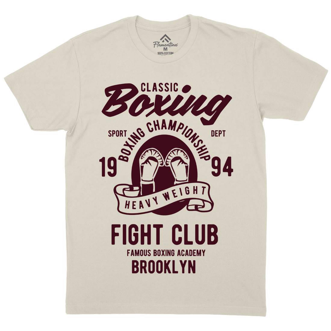 Classic Boxing Mens Organic Crew Neck T-Shirt Sport B397