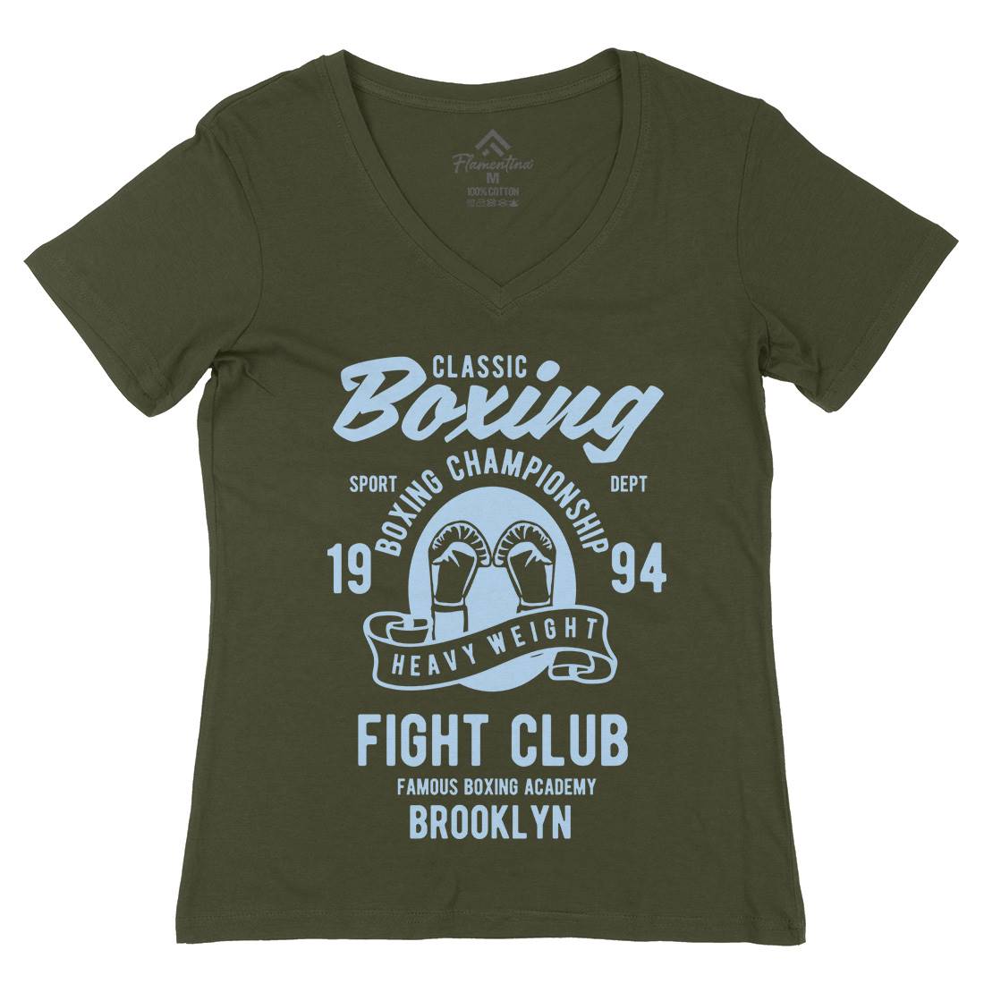 Classic Boxing Womens Organic V-Neck T-Shirt Sport B397
