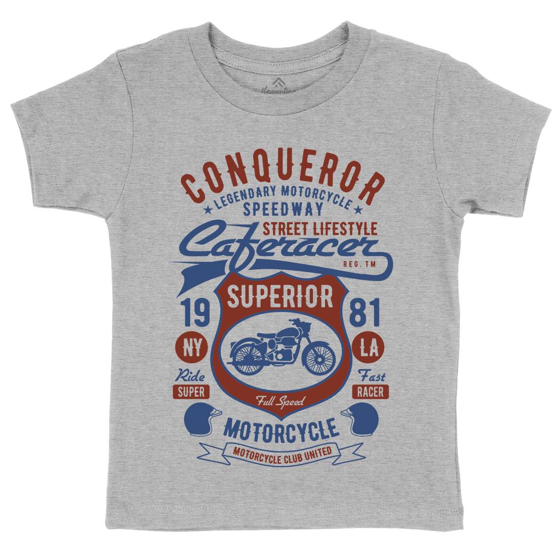 Conqueror Speedway Kids Organic Crew Neck T-Shirt Motorcycles B398