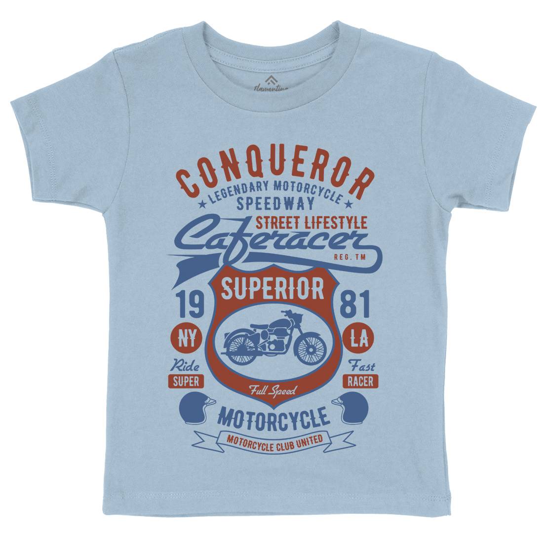 Conqueror Speedway Kids Crew Neck T-Shirt Motorcycles B398