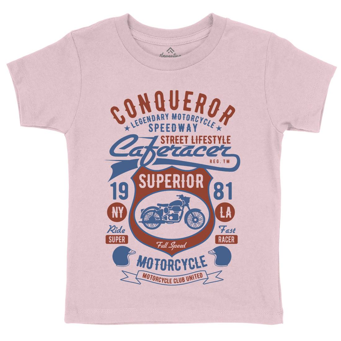Conqueror Speedway Kids Organic Crew Neck T-Shirt Motorcycles B398