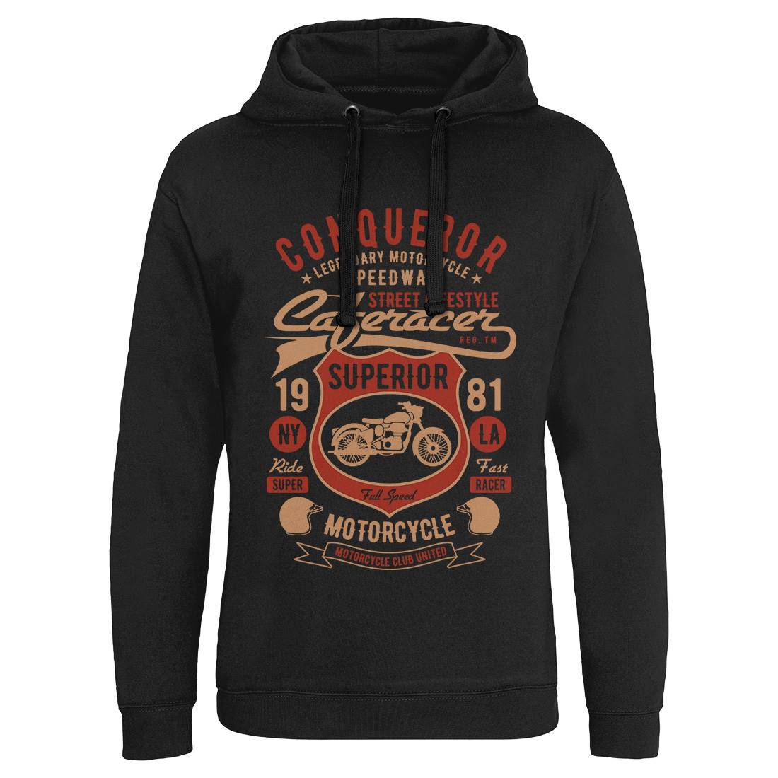 Conqueror Speedway Mens Hoodie Without Pocket Motorcycles B398