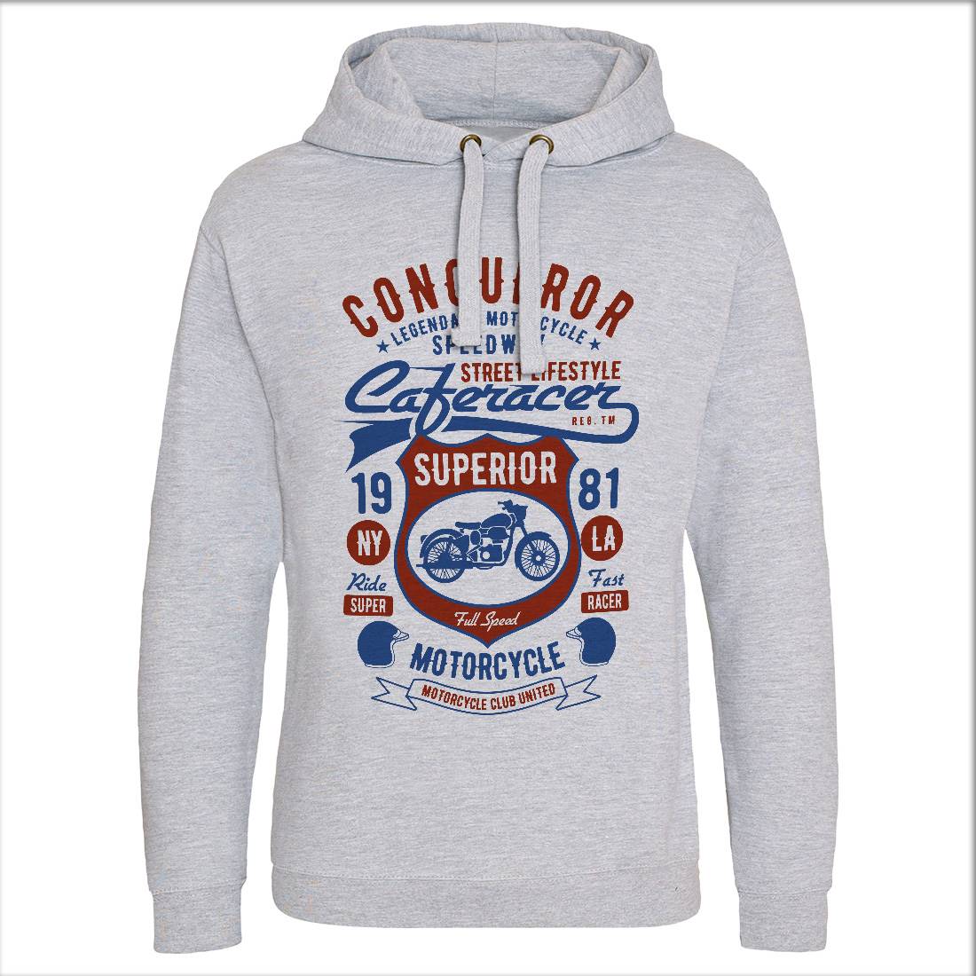 Conqueror Speedway Mens Hoodie Without Pocket Motorcycles B398