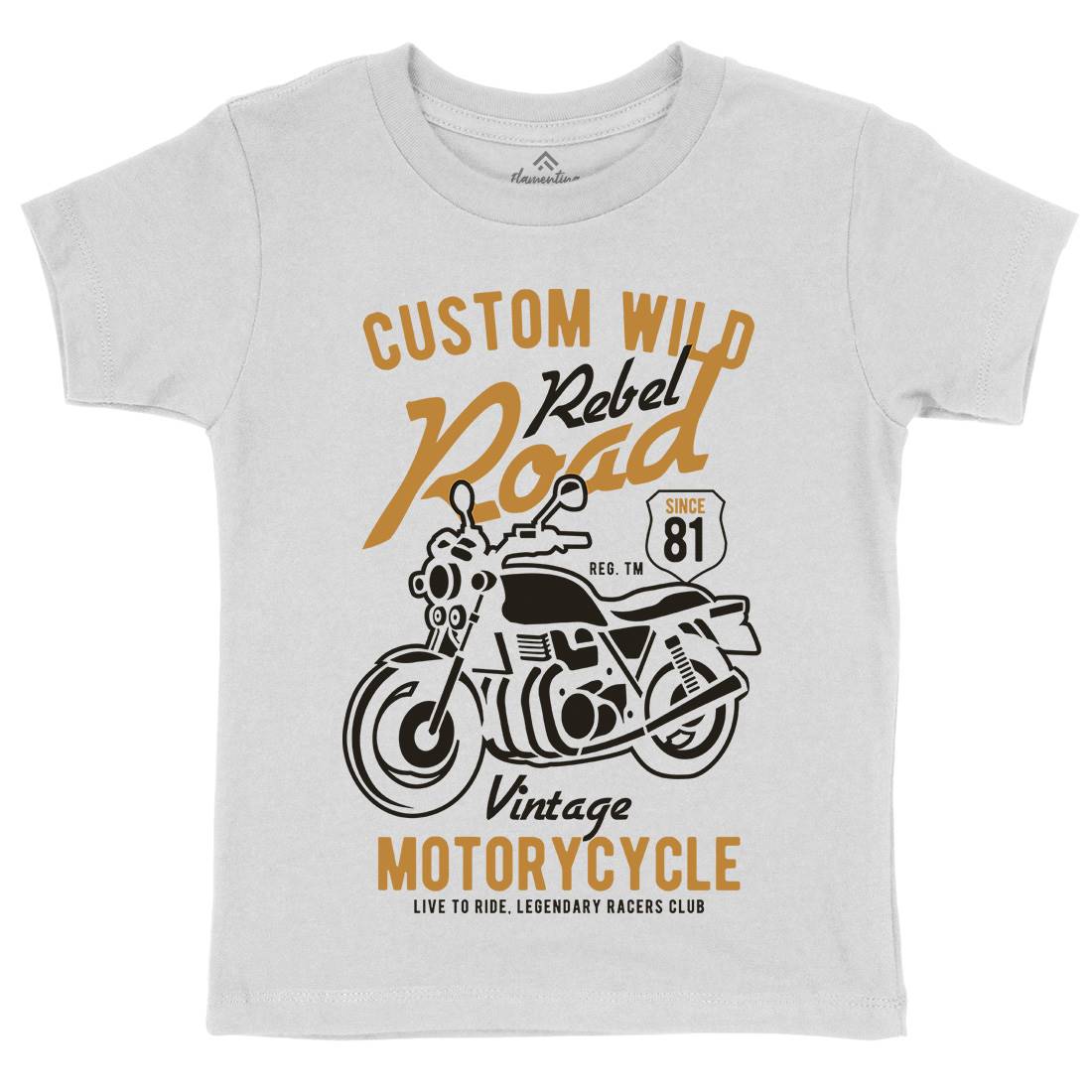 Custom Wild Kids Crew Neck T-Shirt Motorcycles B399