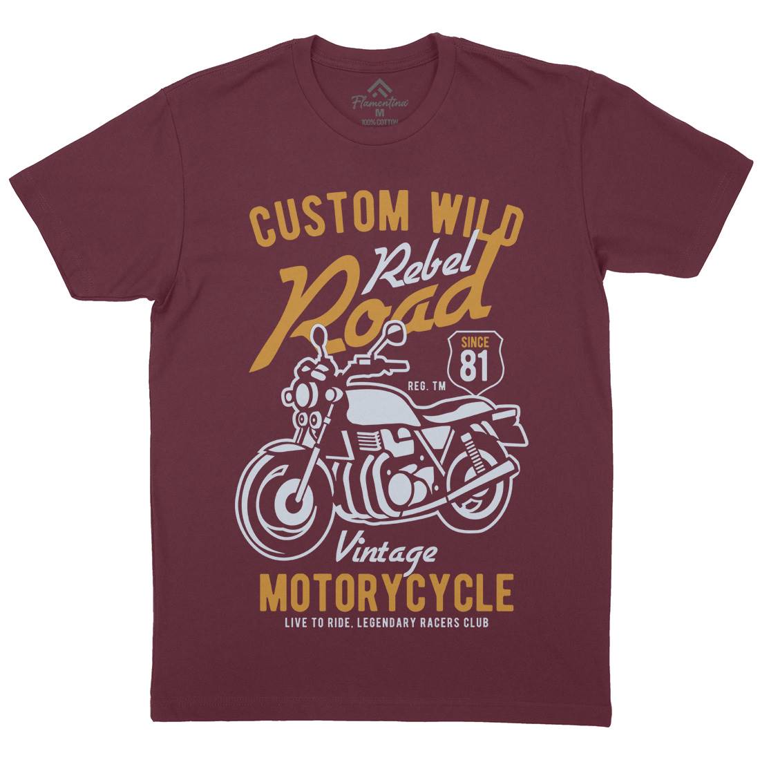 Custom Wild Mens Crew Neck T-Shirt Motorcycles B399