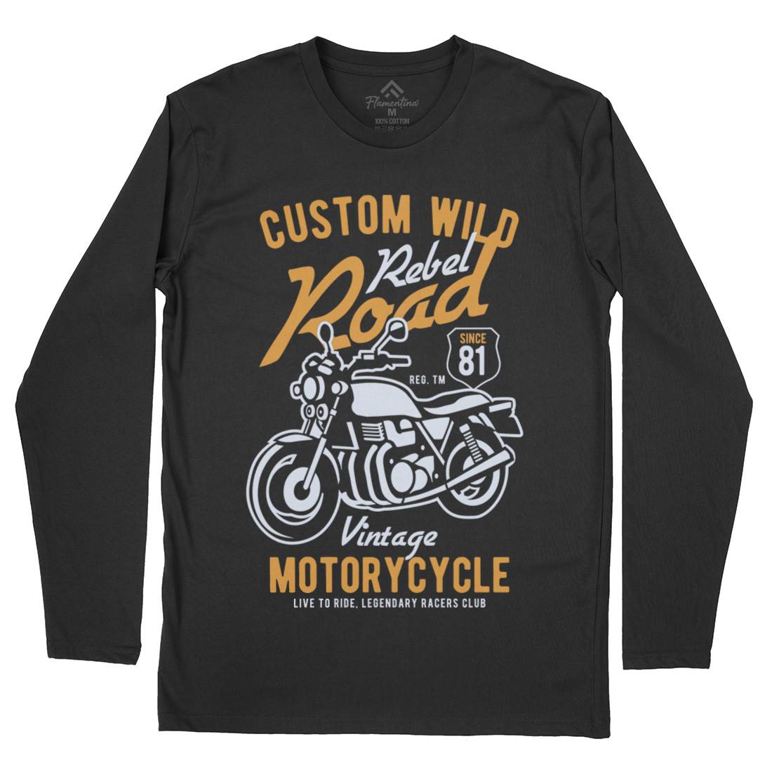 Custom Wild Mens Long Sleeve T-Shirt Motorcycles B399