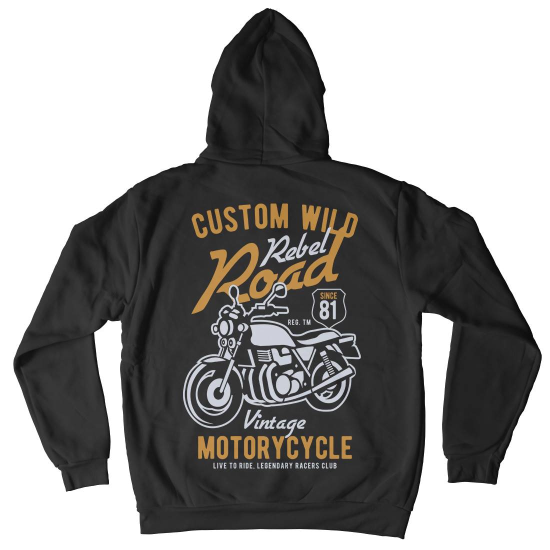 Custom Wild Mens Hoodie With Pocket Motorcycles B399