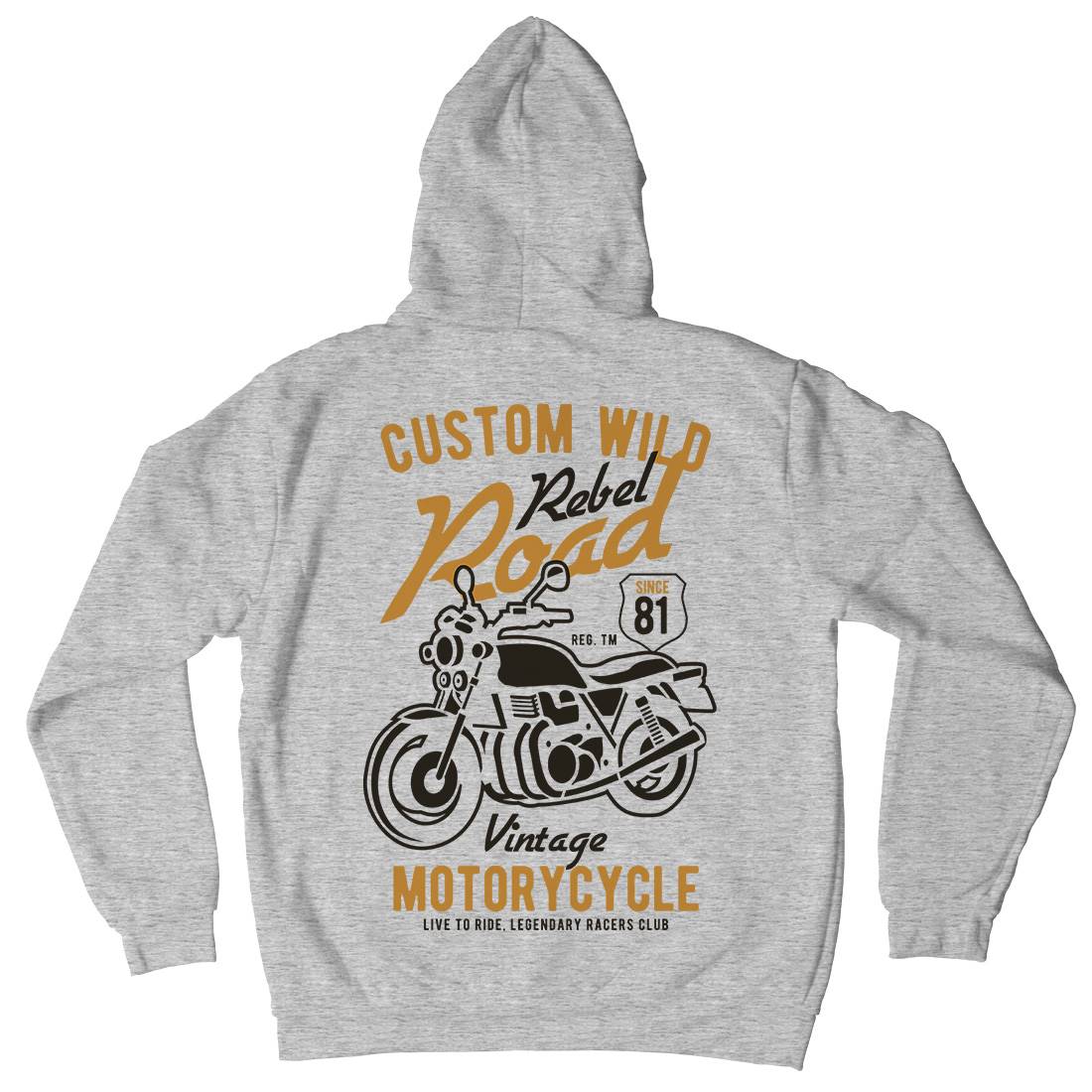 Custom Wild Mens Hoodie With Pocket Motorcycles B399