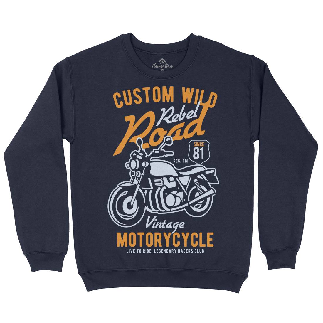 Custom Wild Mens Crew Neck Sweatshirt Motorcycles B399