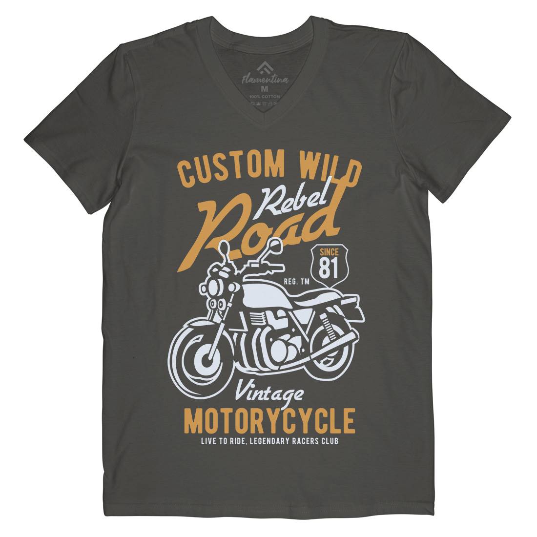 Custom Wild Mens V-Neck T-Shirt Motorcycles B399