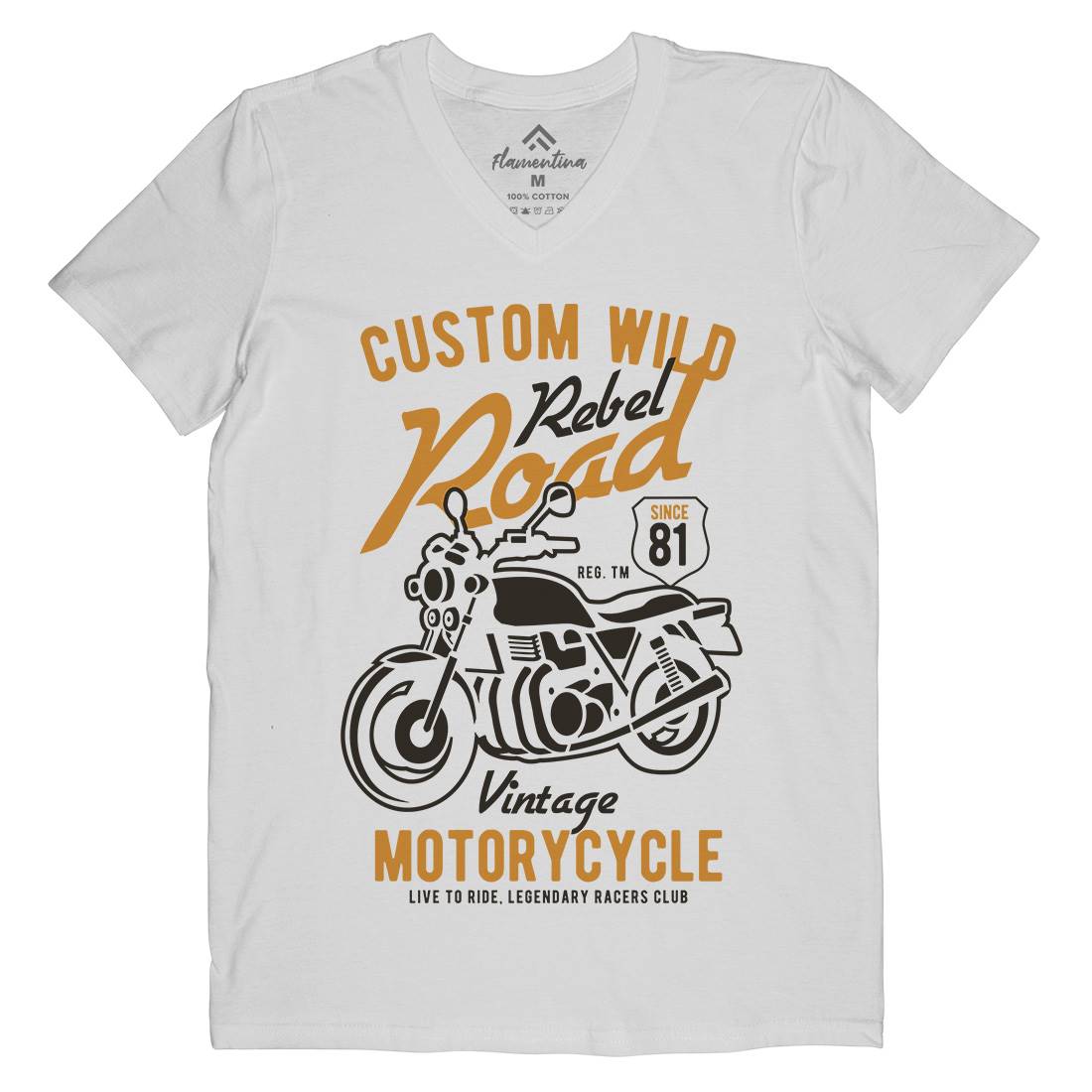 Custom Wild Mens V-Neck T-Shirt Motorcycles B399