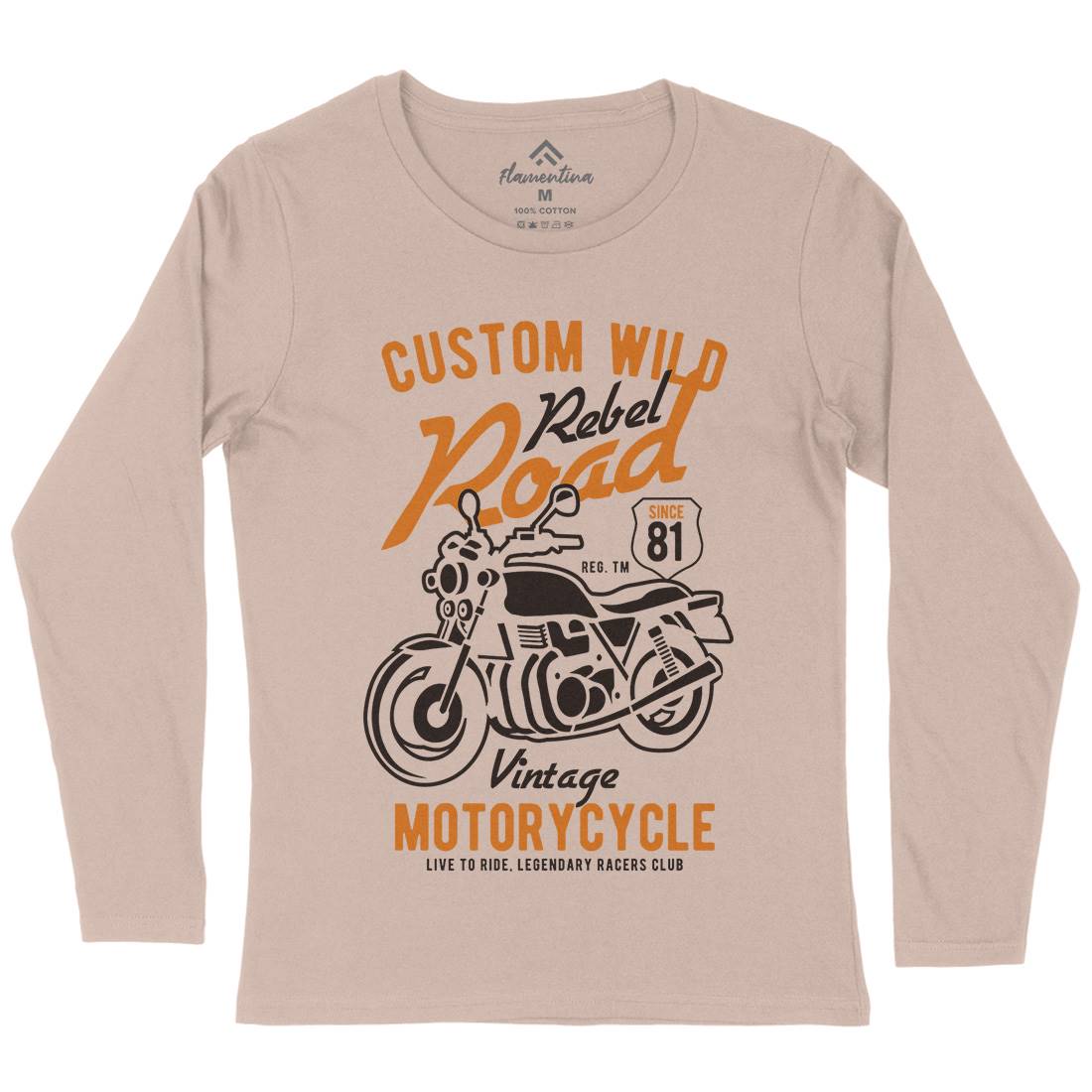 Custom Wild Womens Long Sleeve T-Shirt Motorcycles B399
