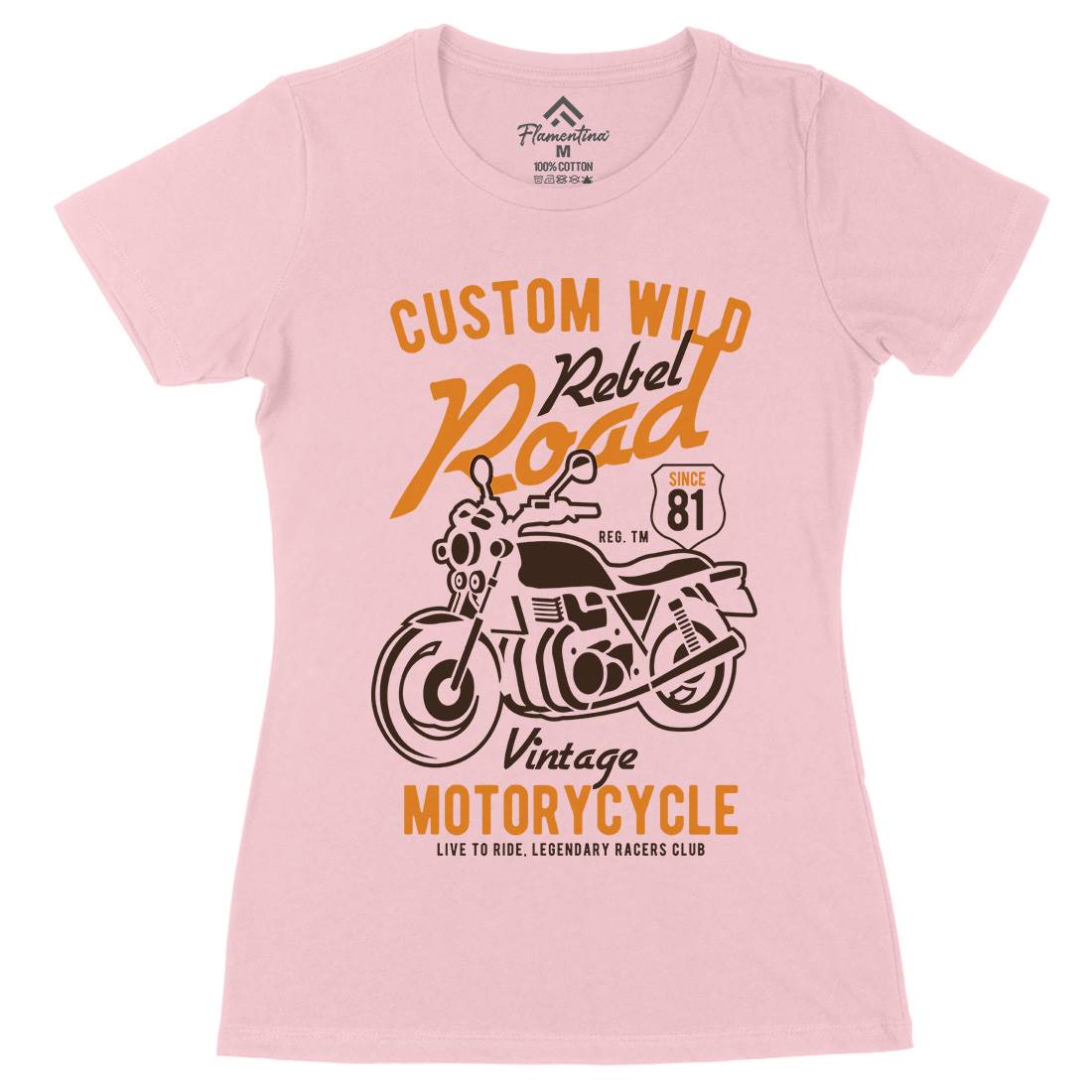 Custom Wild Womens Organic Crew Neck T-Shirt Motorcycles B399