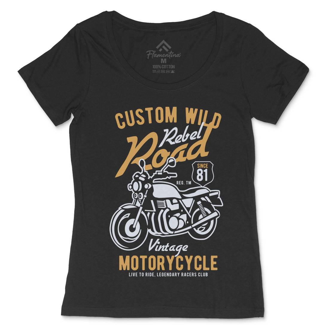 Custom Wild Womens Scoop Neck T-Shirt Motorcycles B399
