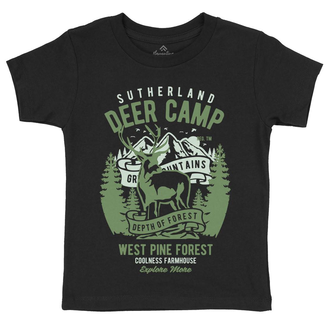 Deer Camp Kids Crew Neck T-Shirt Animals B400