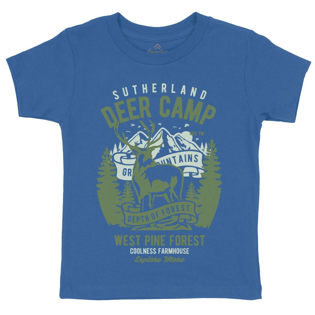 Deer Camp Kids Organic Crew Neck T-Shirt Animals B400